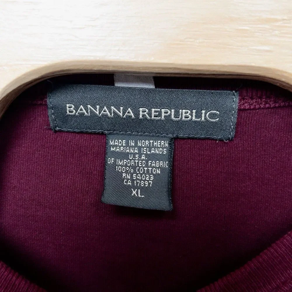 Vintage Banana Republic V Neck 100% Cotton Mens XL ‎ Made In USA